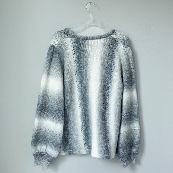 Cozy Winter Picadilly Canada Gradient Knit Gray Sweater Pullover Size S - Picture 4 of 11